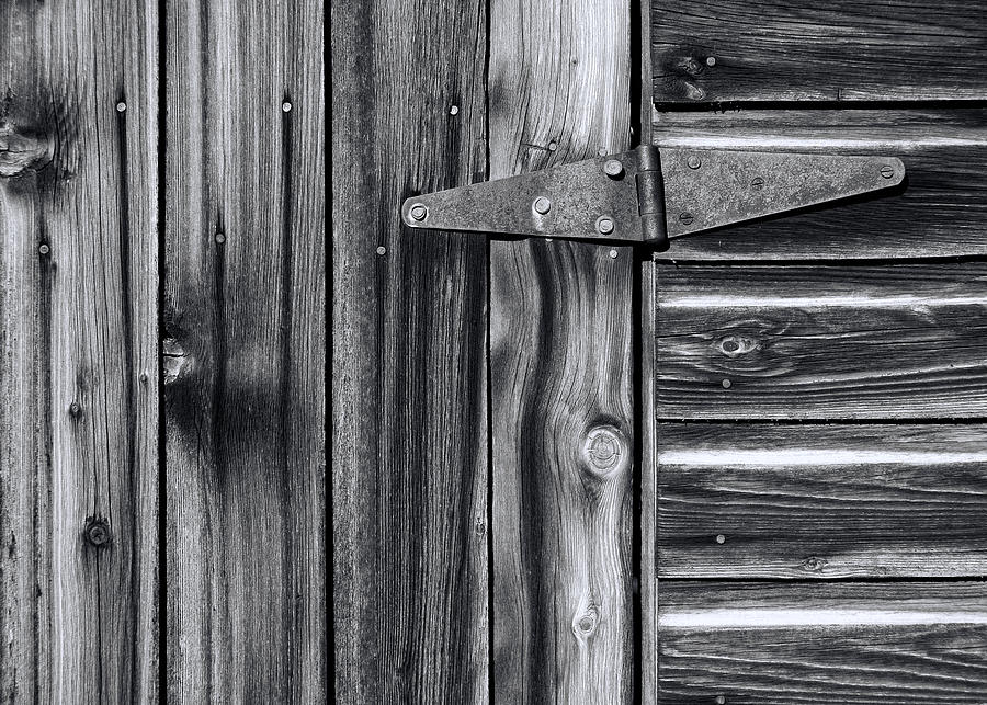 Black And White Photograph - Barn Door Detail by Wayne Sherriff