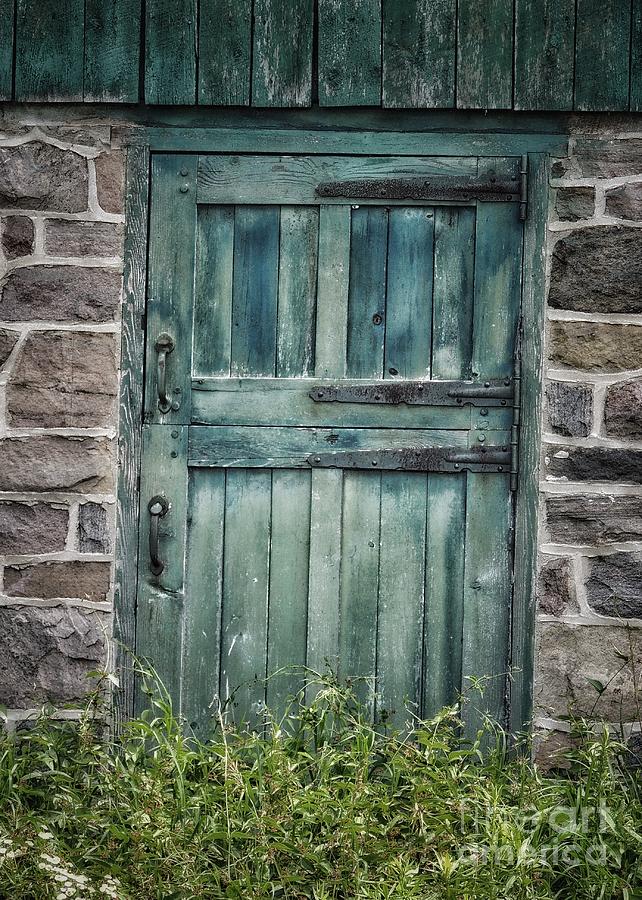 Farm Photograph - Barn Door in Stone Wall by Cobbled Path Photography