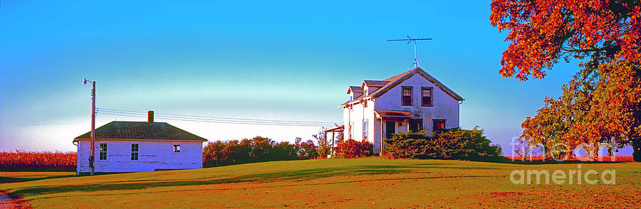 Barn, Farm, House, Out Buildings, Illinois ,farming,fall Photograph by Tom Jelen