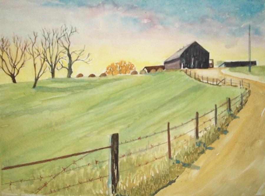 Barn in Kentucky Painting by Judith Young