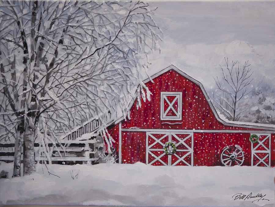 Barn in Snowstorm Painting by Bill Dunkley - Fine Art America