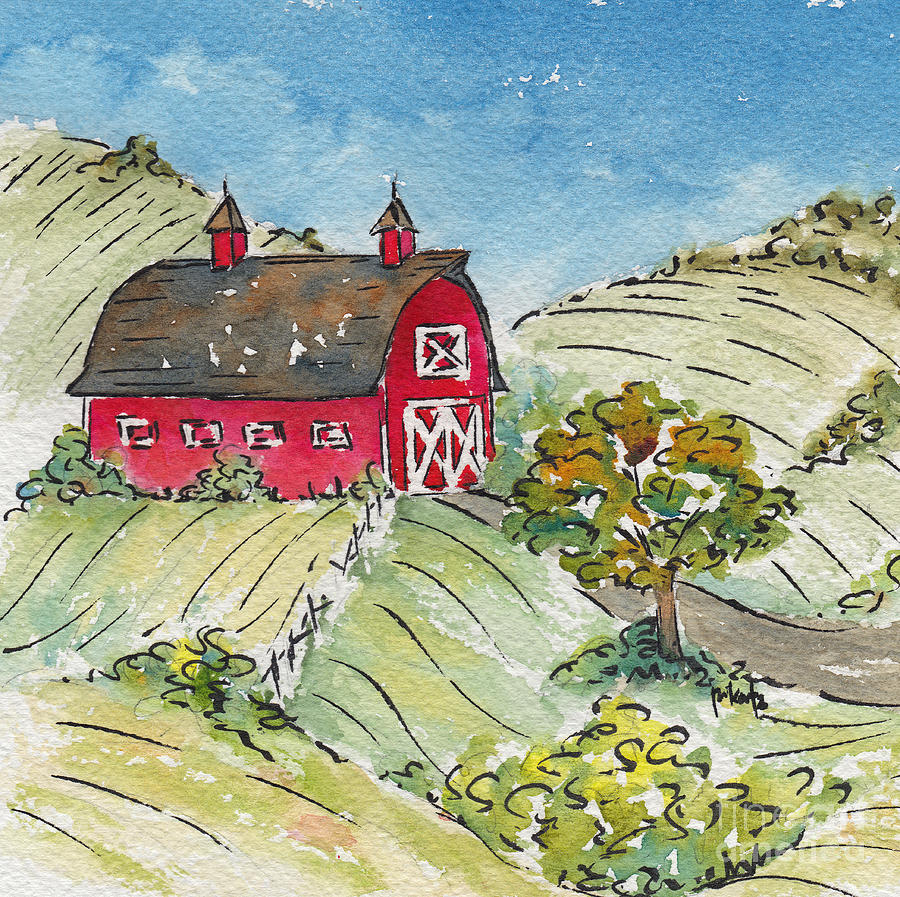 Barn In The Country Painting by Pat Katz