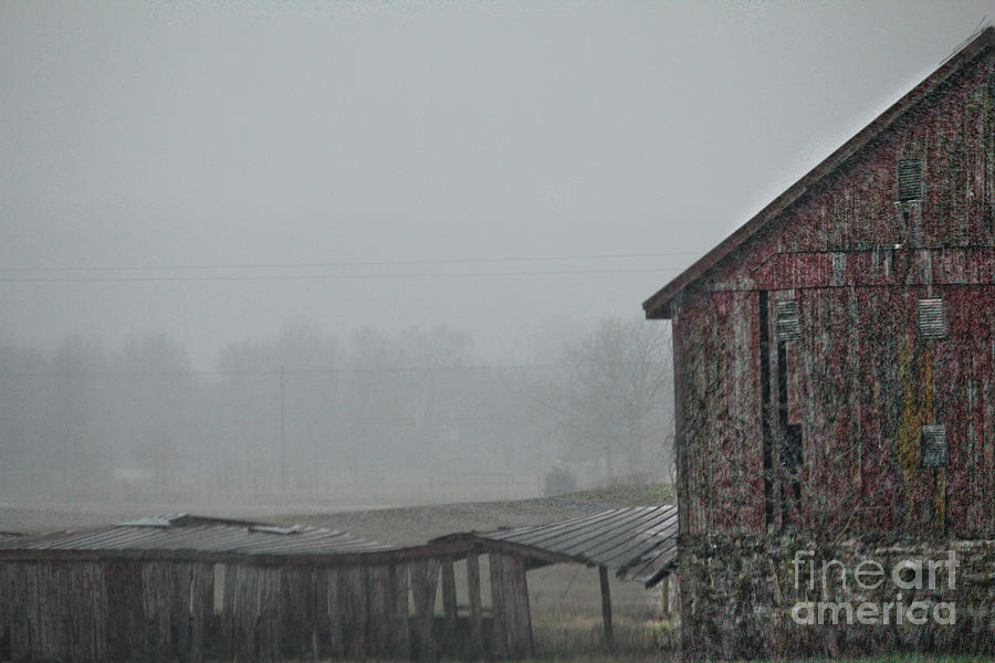 Barn in the Fog Photograph by Karin Everhart