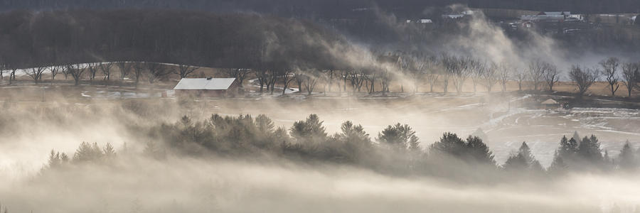 Barn in the Mist Photograph by Tim Kirchoff