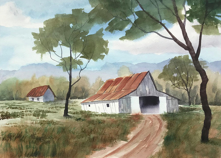 Barn in the Mountains Painting by Jess Elliott Hooper - Fine Art America