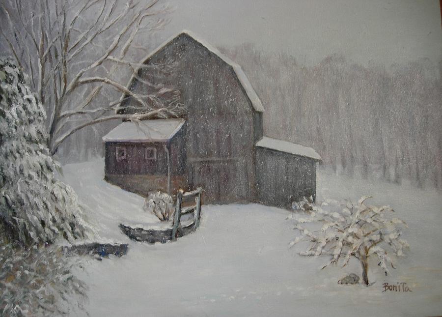 Barn in Up State New York Painting by Bonita Waitl