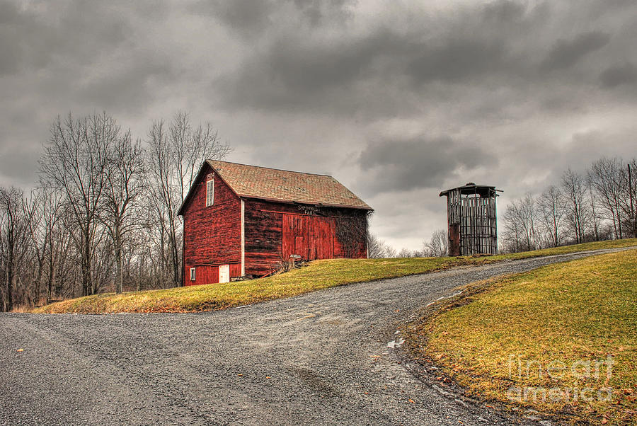 Barn Photograph - Barn in Winter Storm by Tony  Bazidlo