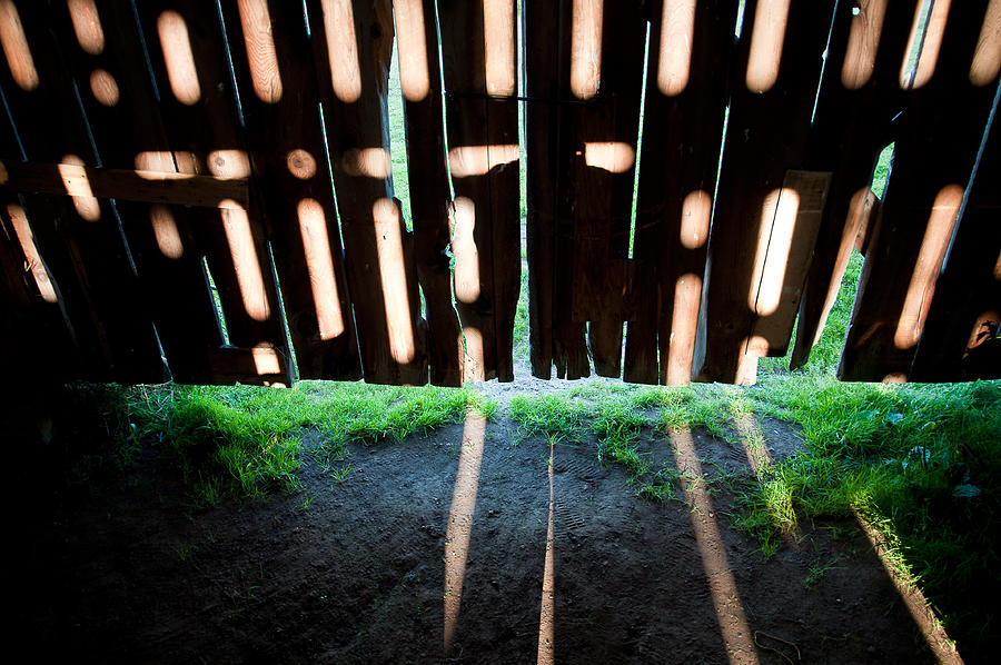 Barn Interior Shadows Photograph by Steven Dunn