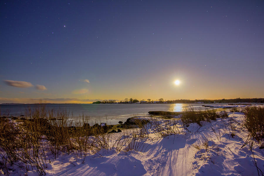 Barn Island Moonrise Photograph
