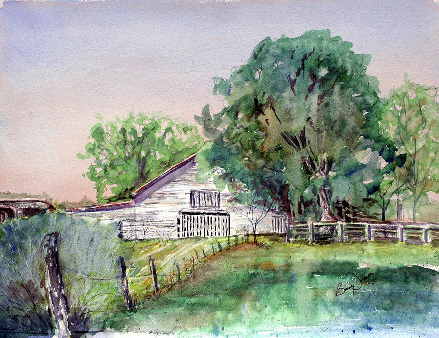 Tree Painting - Barn on Highway 4 by Barry Jones