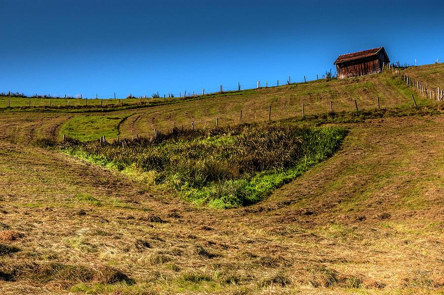 Barn on the hill Photograph by Wolfgang Stocker