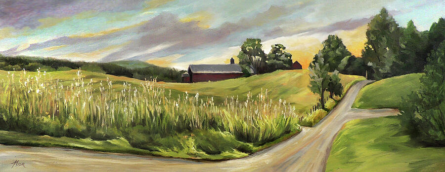 Barn On The Ridge Painting by Nancy Griswold