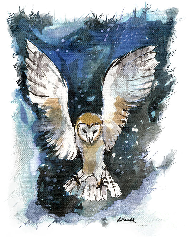 Barn owl 2018 05 18 a Painting by Ang El