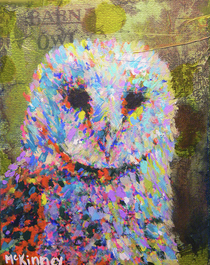 Owl Mixed Media - Barn Owl by Lisa Beth McKinney