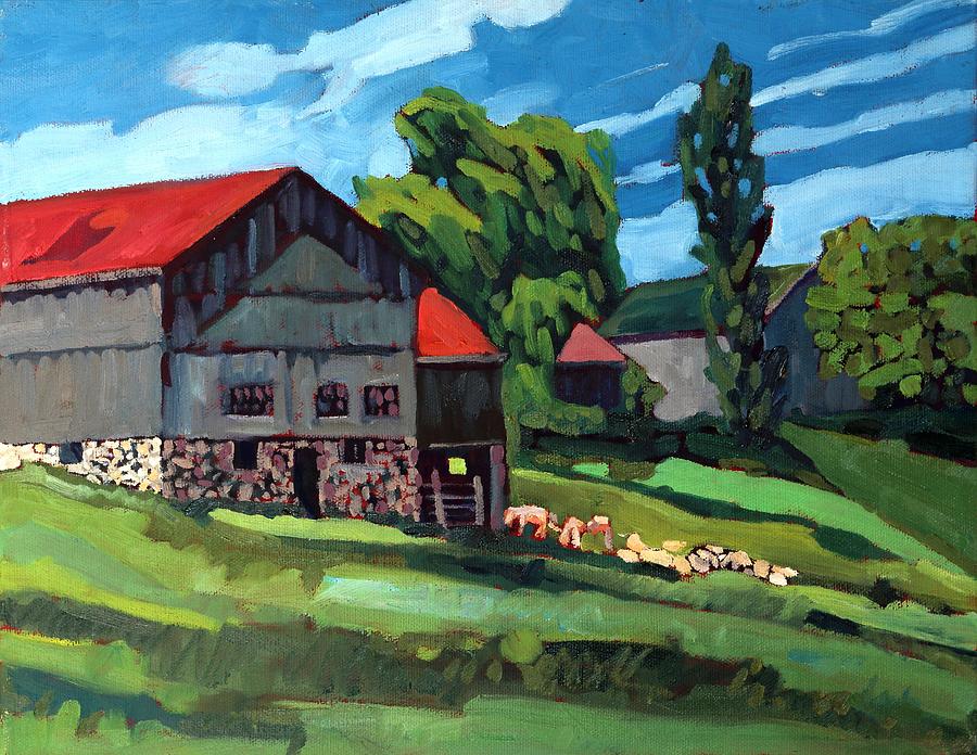 Barn Roofs Painting by Phil Chadwick