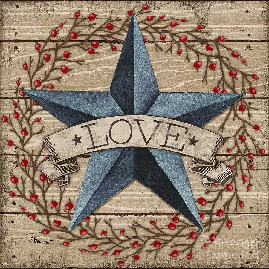 Barn Painting - Barn Star with Berries II by Paul Brent