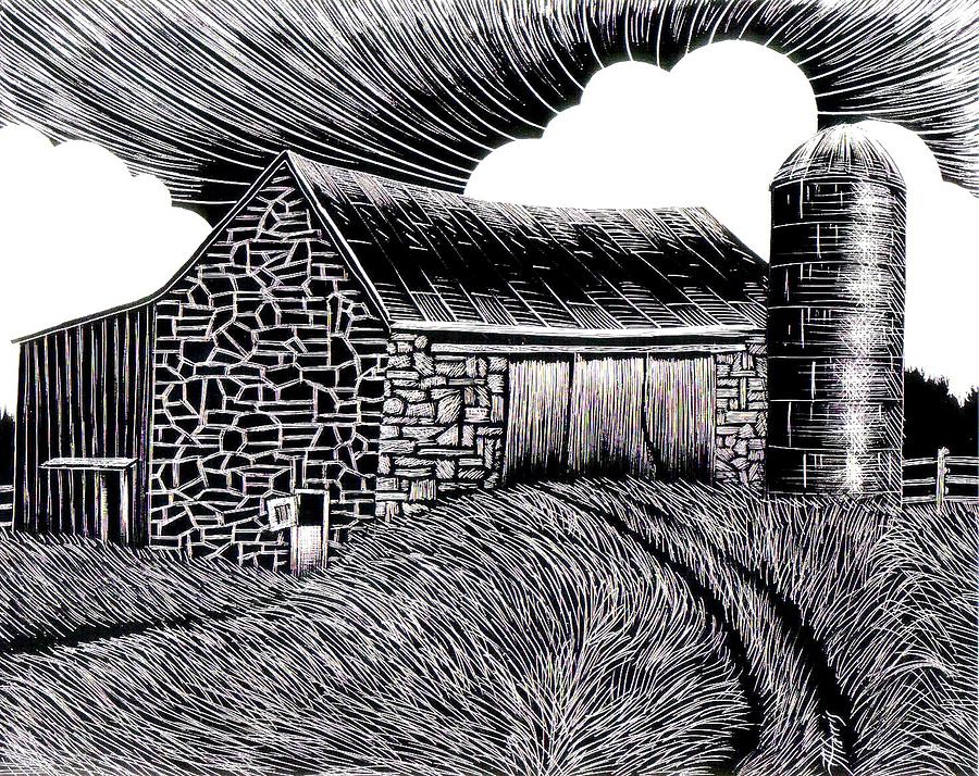 Barn Study Drawing by Jim Harris