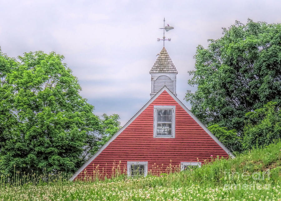 Red Barn and Weathervane Photograph by Janice Drew