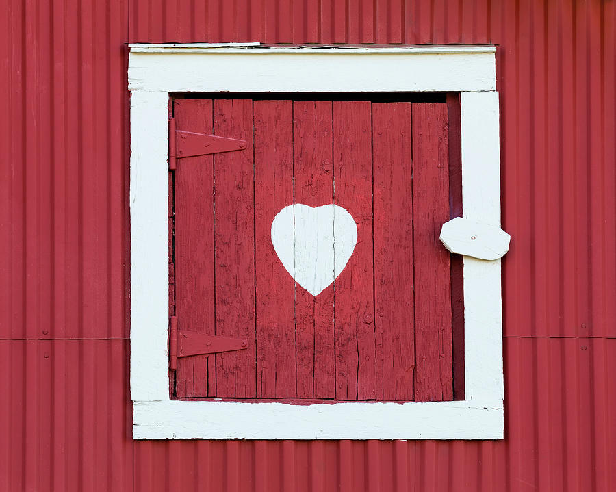 Barn Photograph - Barn Window With Heart by Alan L Graham