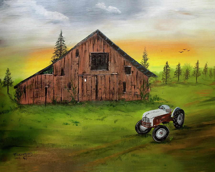 Barn with Tractor Photograph by Robert Camp