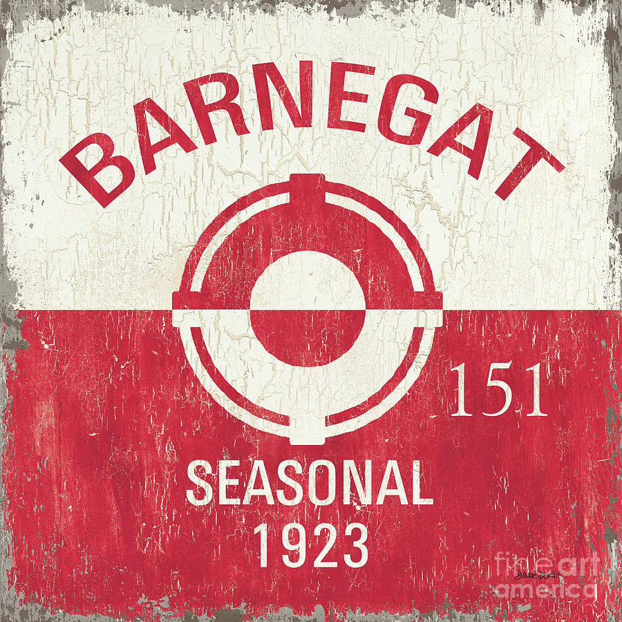 Vintage Painting - Barnegat Beach Badge by Debbie DeWitt