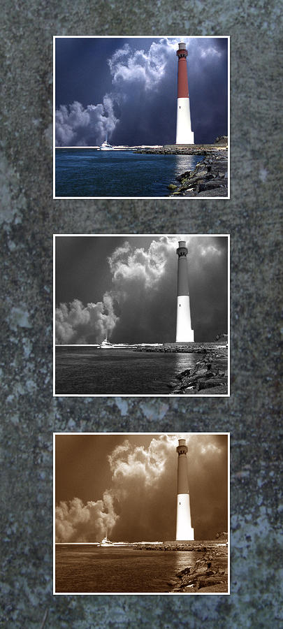 Lighthouse Photograph - Barnegat Inlet Lighthouse Nj Trio by Skip Willits