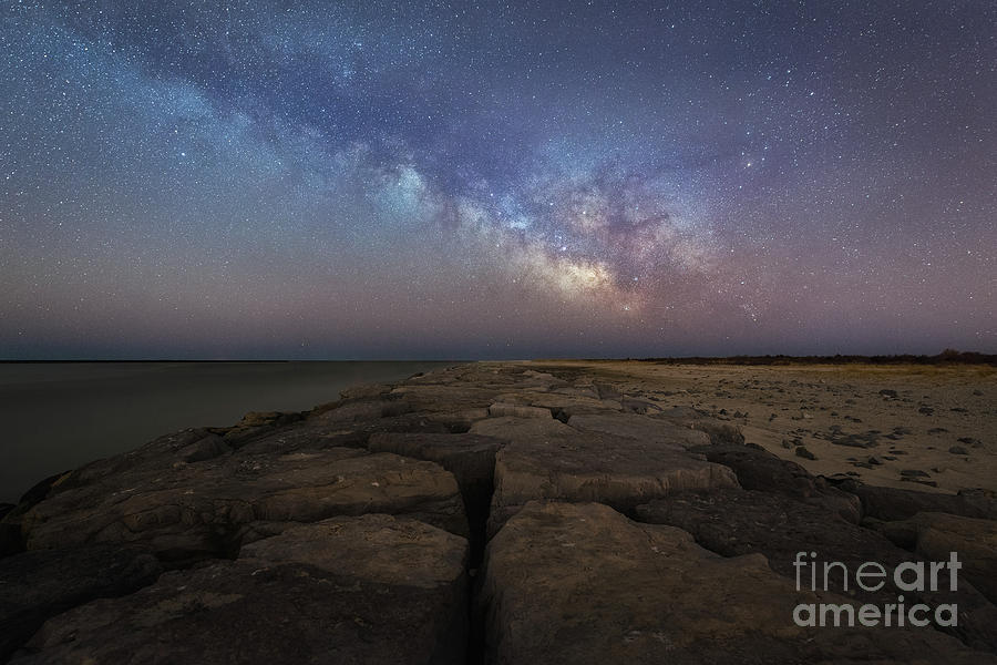 Barnegat Jetty Milky Way Rising Photograph by Michael Ver Sprill