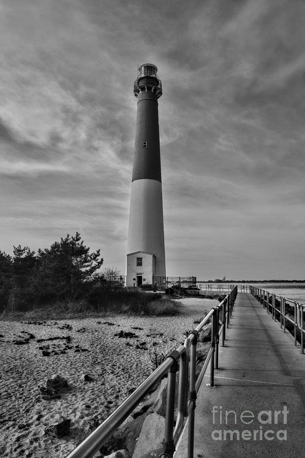 Barnegat Light House in black and white Photograph by Paul Ward