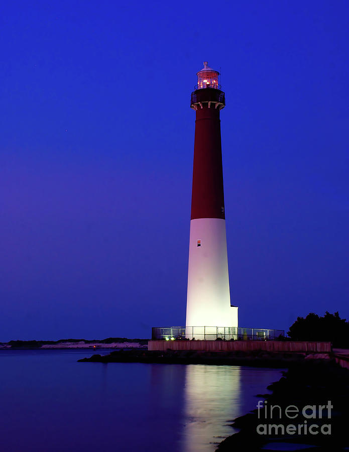 Barnegat Lighthouse at Night Photograph by Nick Zelinsky Jr