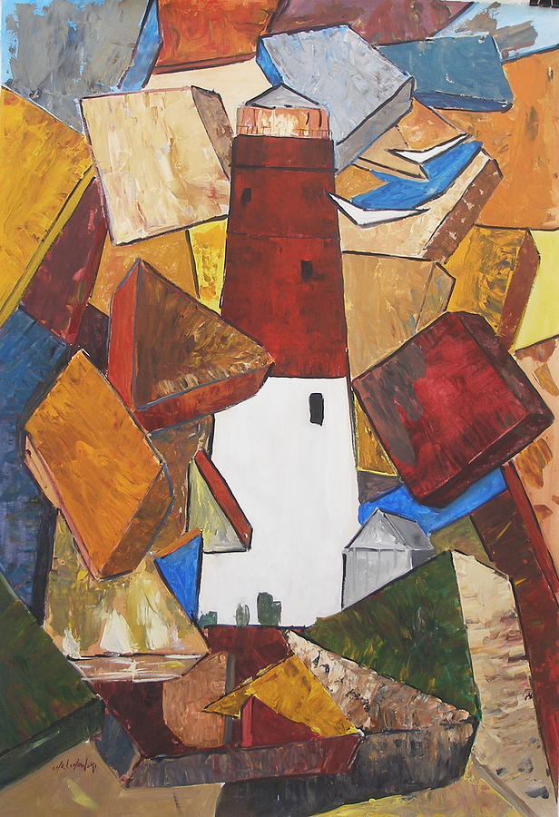 barnegat lighthouse I Painting by Miroslaw  Chelchowski