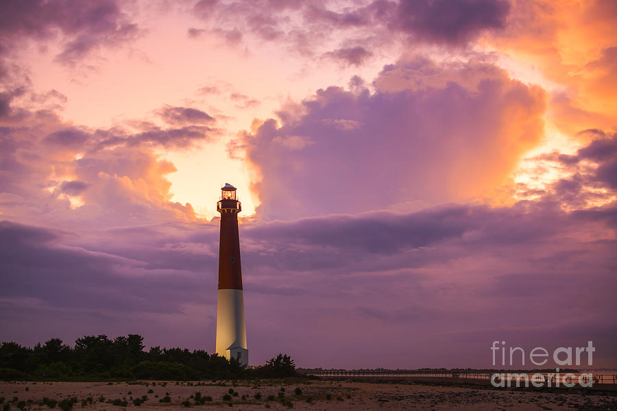 Barnegat Lighthouse Stormy Sunset Photograph by Michael Ver Sprill