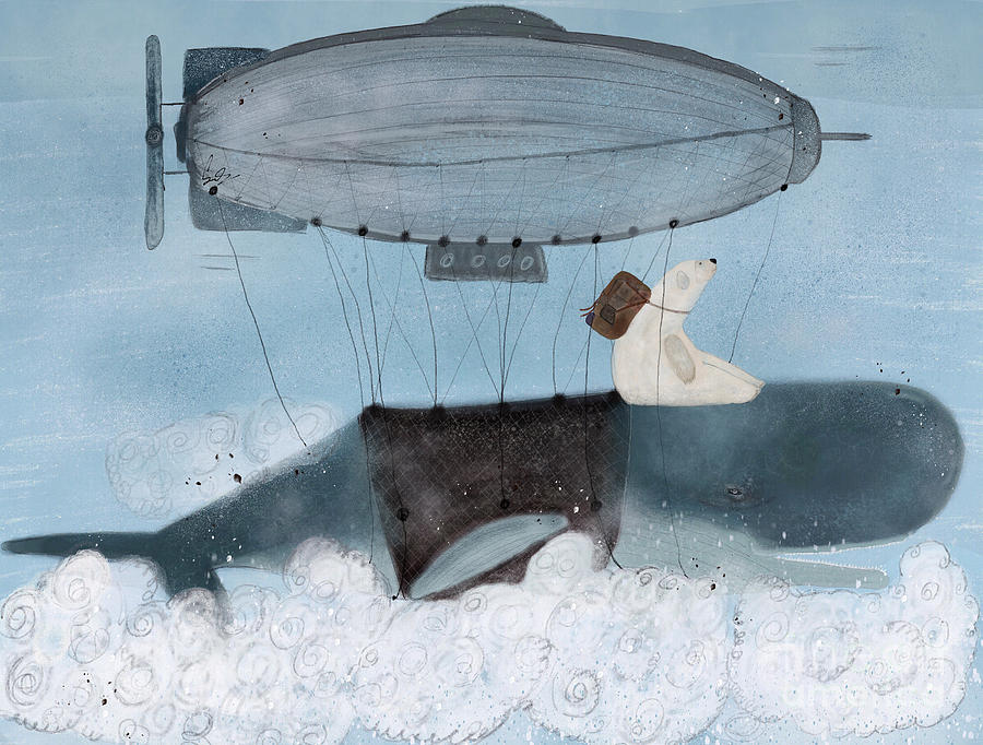 Whale Painting - Barney And The Whale by Bri Buckley