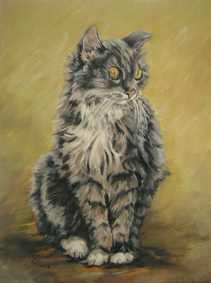 Barnhardts Cat Painting by Cheryl Pass