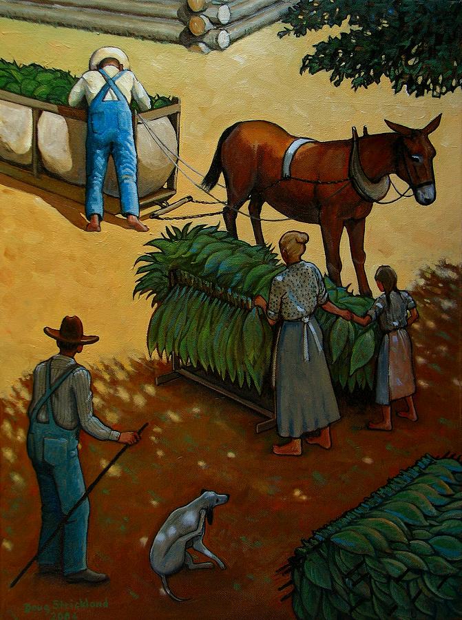 Barnin Tobacco Painting by Doug Strickland