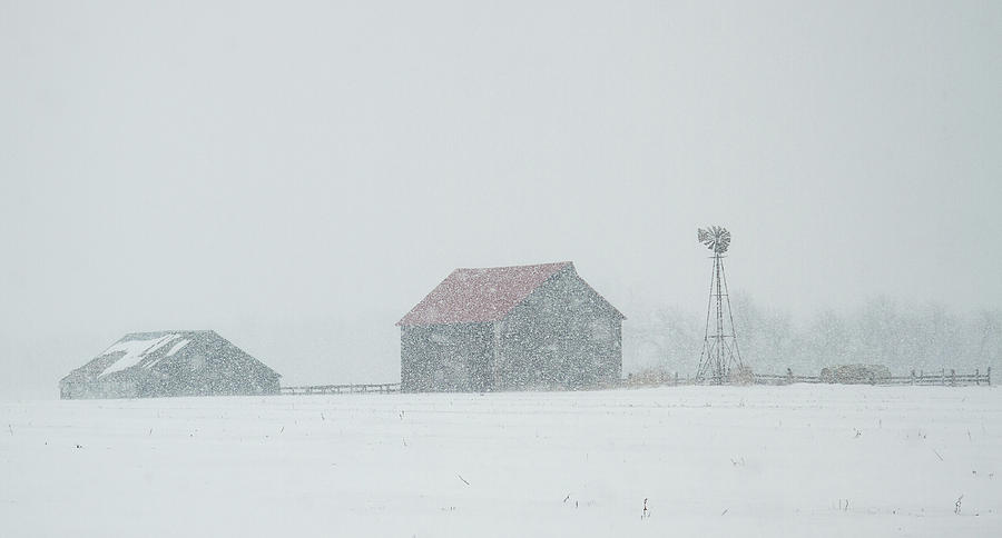 Barns in Snow - 1814 Photograph by Jon Friesen