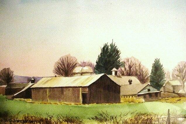 Barns of Hadley Painting by Edith Hunsberger