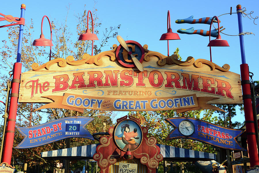Barnstormer Ride sign Photograph by David Lee Thompson