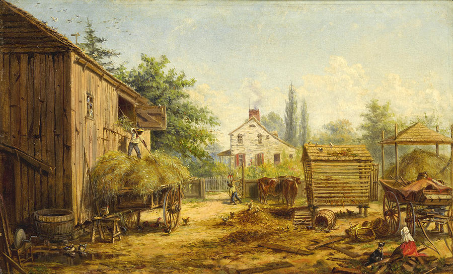 Edward Lamson Henry Painting - Barnyard in Pennsylvania by Edward Lamson Henry