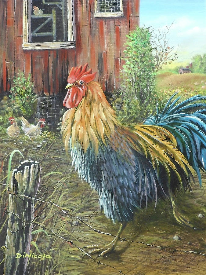 Barnyard King Painting by Anthony DiNicola