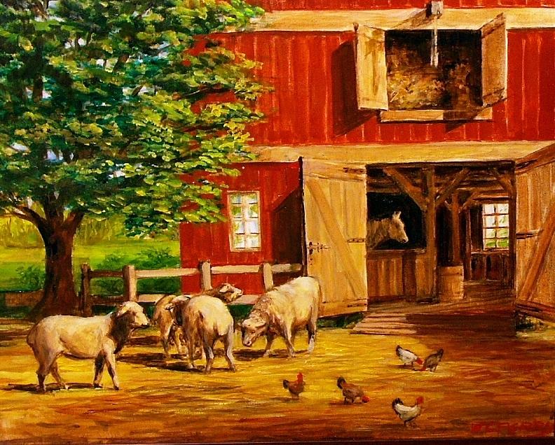 Barnyard  Painting by Perrys Fine Art