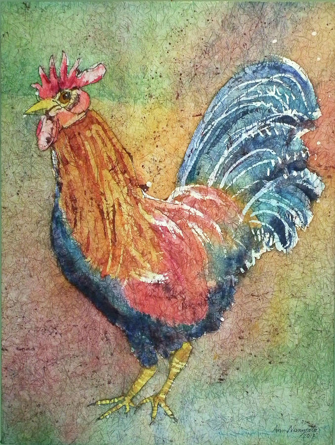 Barnyard Rooster Painting by Ann Nunziata
