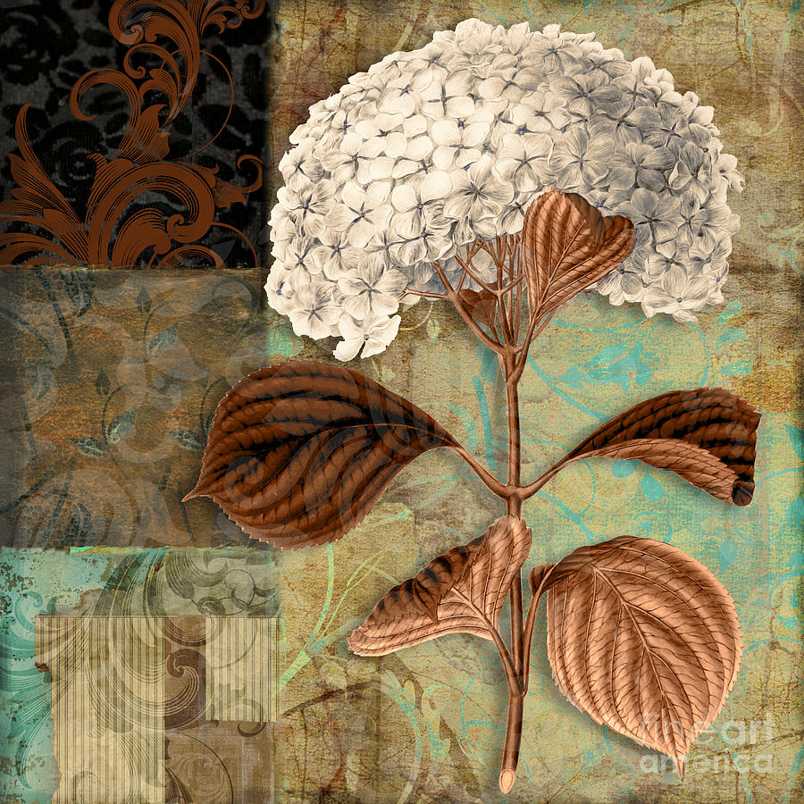 Baroque Hydrangea Patchwork Painting by Mindy Sommers