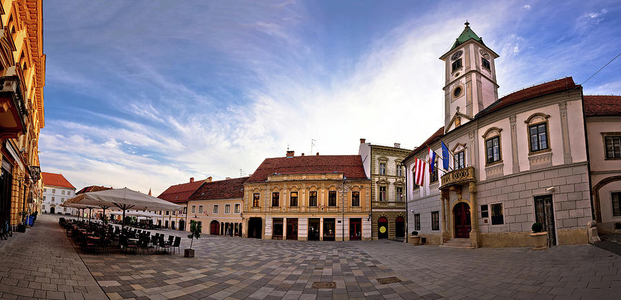 Baroque town of Varazdin main square panorama Photograph by Brch Photography