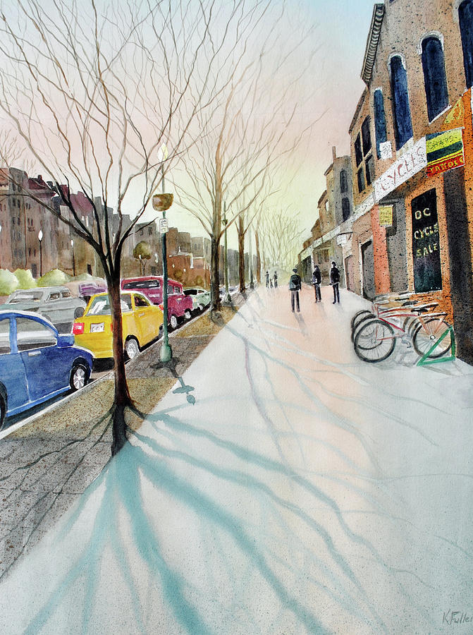 Bicycle Painting - Barracks Row I by Kay Fuller