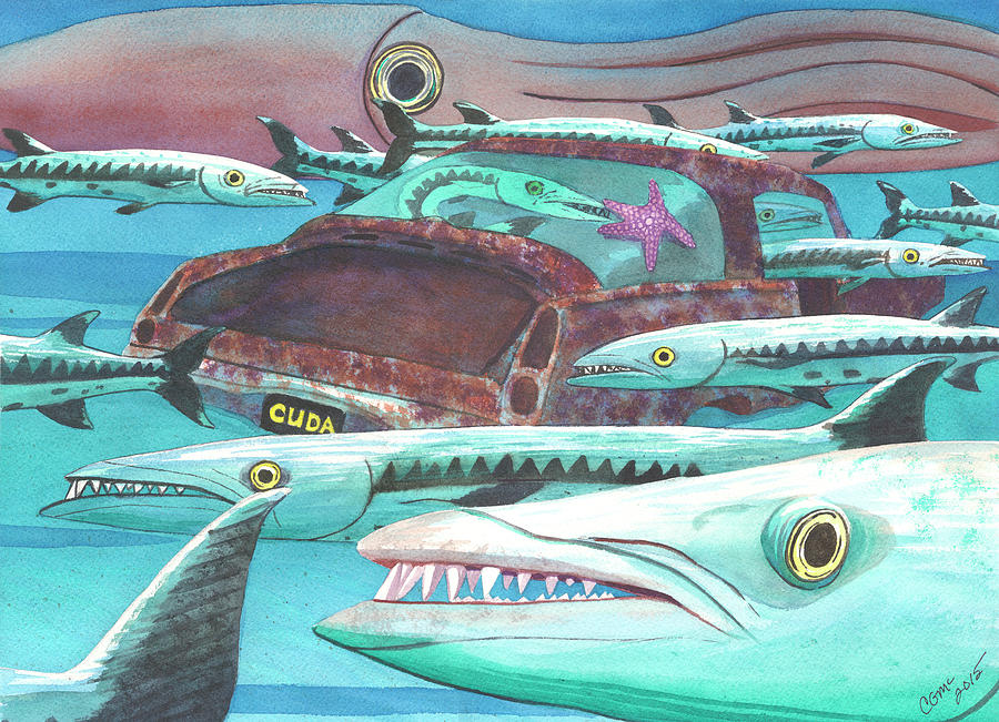 Barracuda Painting by Catherine G McElroy