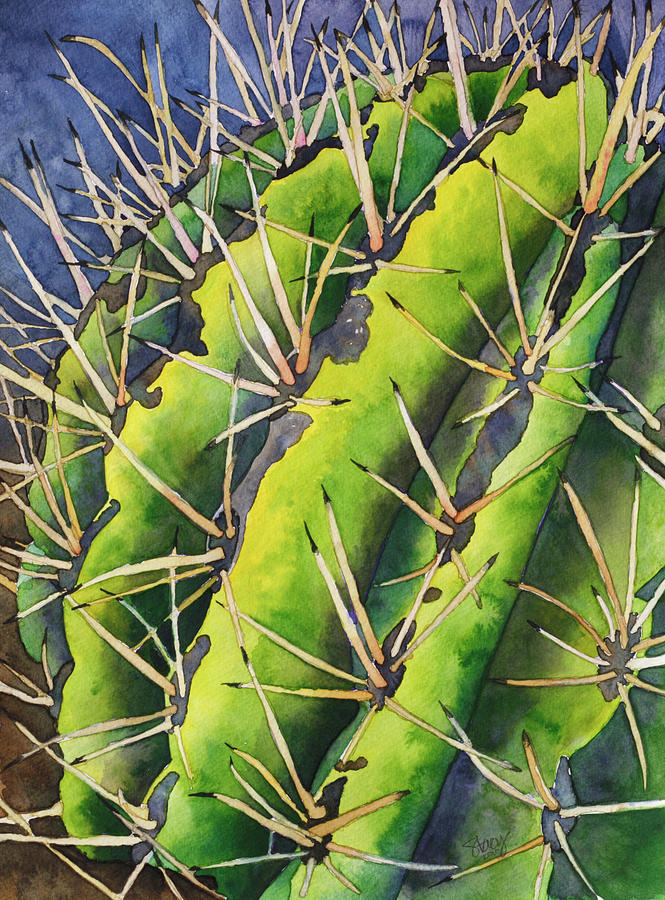 Barrel Cactus Painting by Stacy Egan
