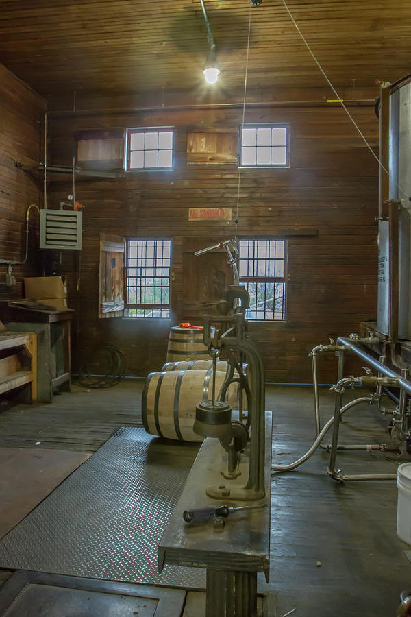 Barrel filling room in distillery Photograph by Karen Foley