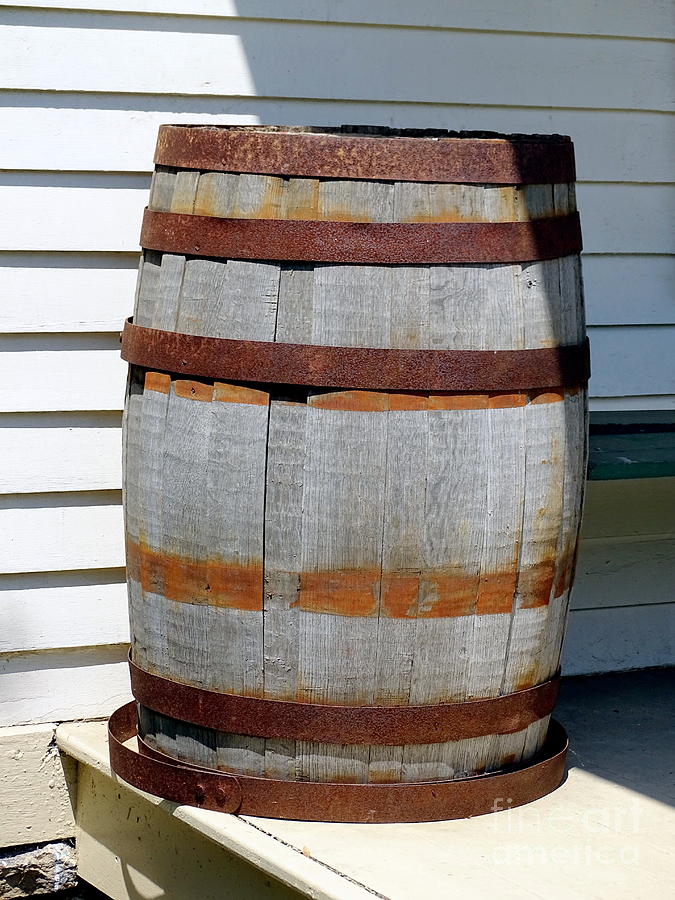 Barrel On Porch Photograph by Ed Weidman