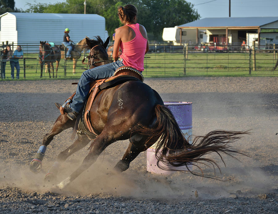 Horse Photograph - Barrel Racing by Steve Vaitl
