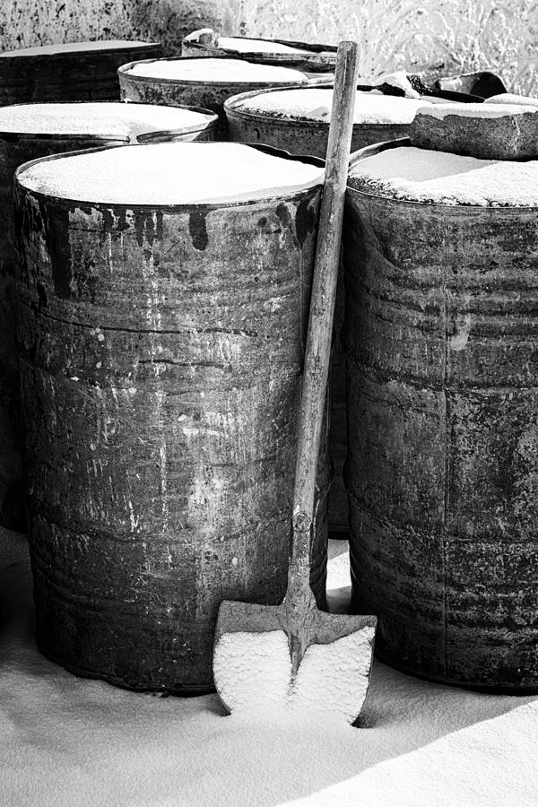 Barrels and shovel Photograph by Hitendra SINKAR